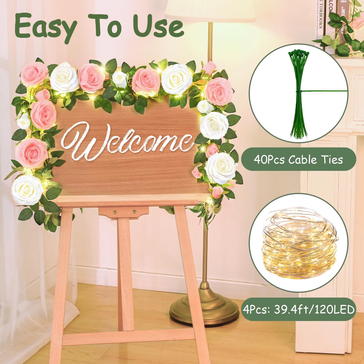 Elyum fairy lights woven garland adds soft ambient lighting