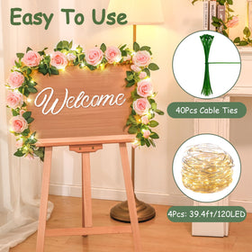 Elyum garland with warm LED lights creates cozy ambiance for events.