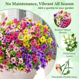 Elyum mixed-flower bouquet with lush greenery enhances garden, porch, or balcony.