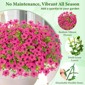 Elyum rose-red outdoor faux flower bundle highlighting lifelike petals