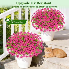 Elyum rose-red outdoor faux flower bundle in window box display