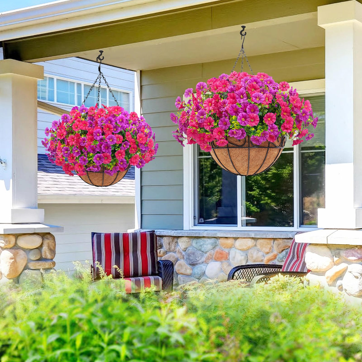 Elyum silk petunias close-up shows realistic texture and color