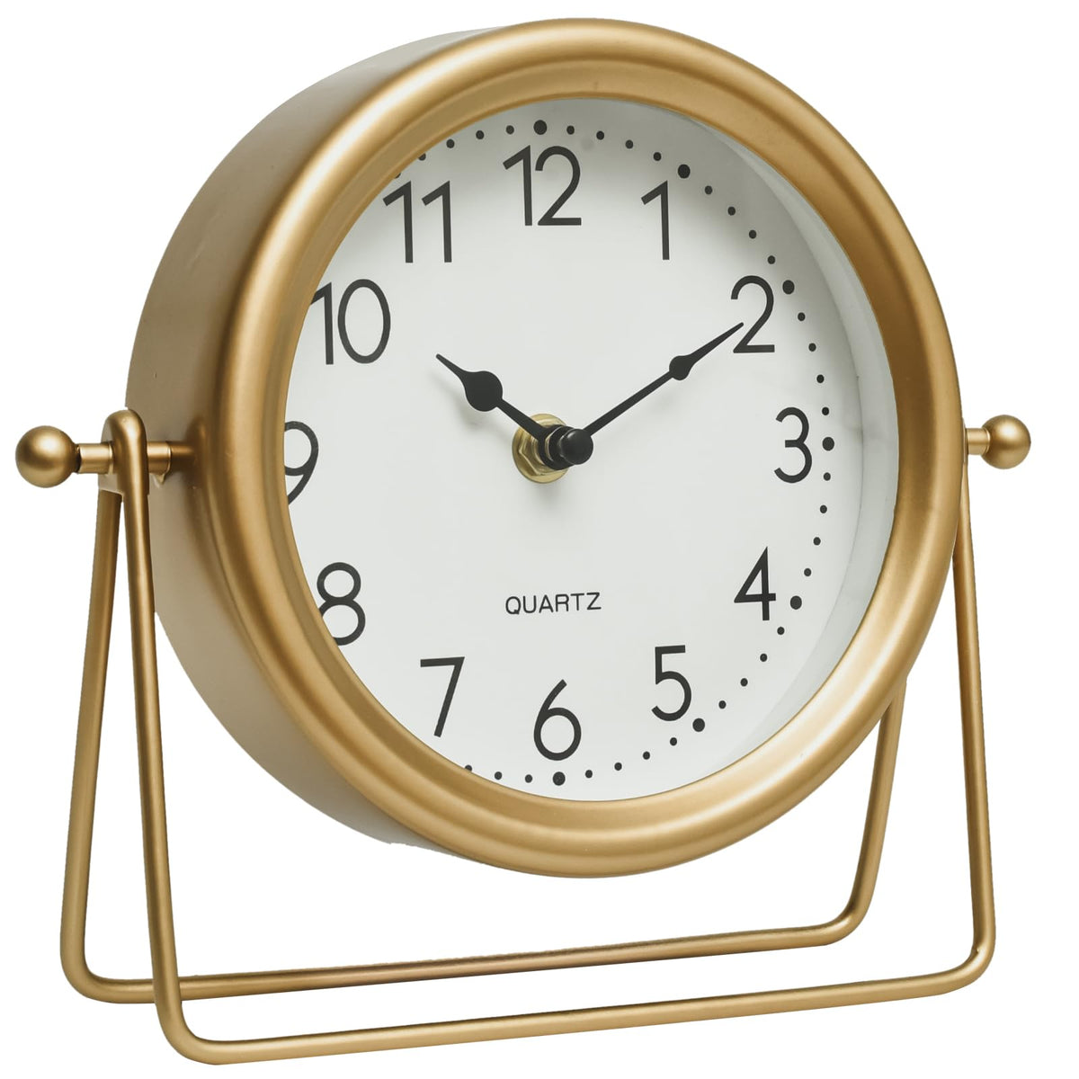 EMAX HOME Vintage Golden Table Clock front view showing elegant desk decor
