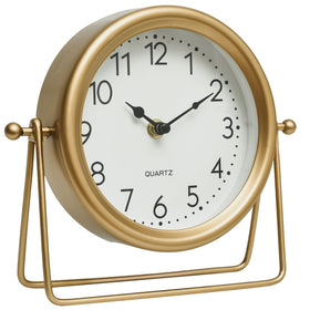 EMAX HOME Vintage Golden Table Clock front view showing elegant desk decor