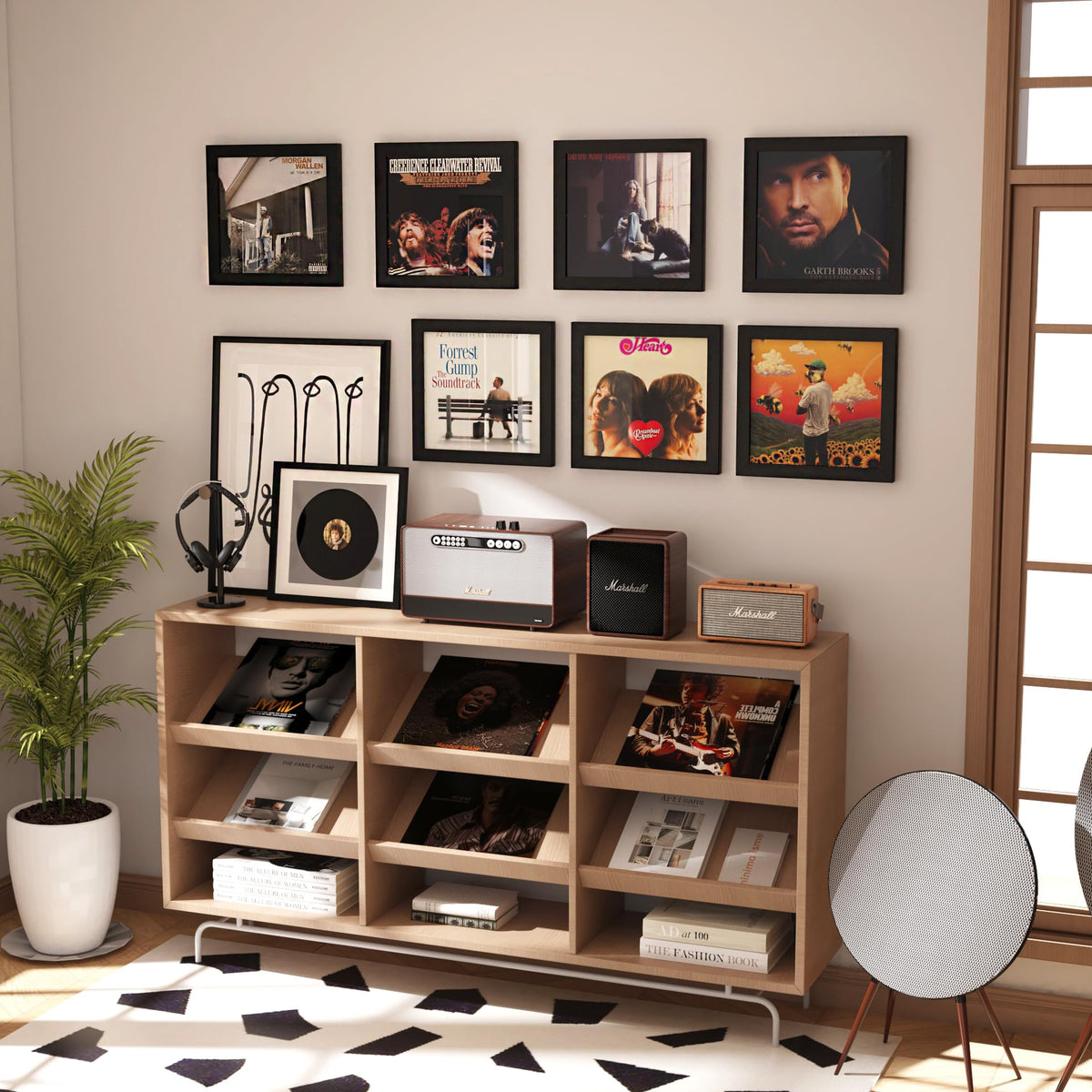 Emfogo 4-pack vinyl frame living room decor enhances conversation-worthy display of your records