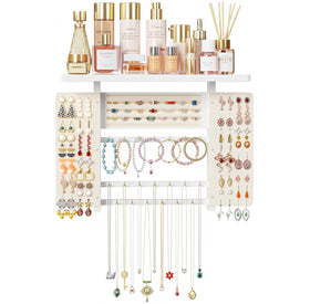 Emfogo top tray shows cosmetics storage on the jewelry organizer