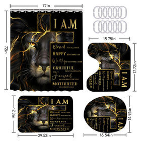 EMHOME black gold lion bath rug offers plush comfort and quick drying.
