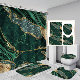 EMHOME green marble shower curtain adds spa-like elegance to any bathroom