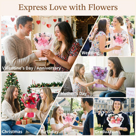 Emibele bear-in-bouquet gift set adds whimsy to celebrations.