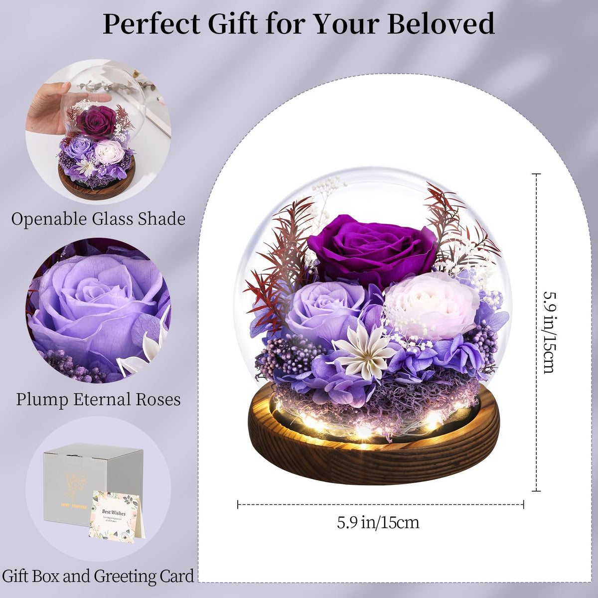 Emibele glass-dome gift packaging ready for gifting on any occasion.