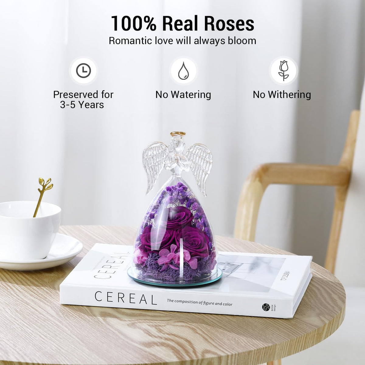 Emibele prayer angel with rose adds a protective decorative touch to any space.