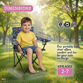Emily Rose Playful Dinosaurs chair fabric close-up shows durable polyester material.