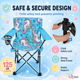 Emily Rose Sea Unicorns chair safety lock protects tiny fingers during setup