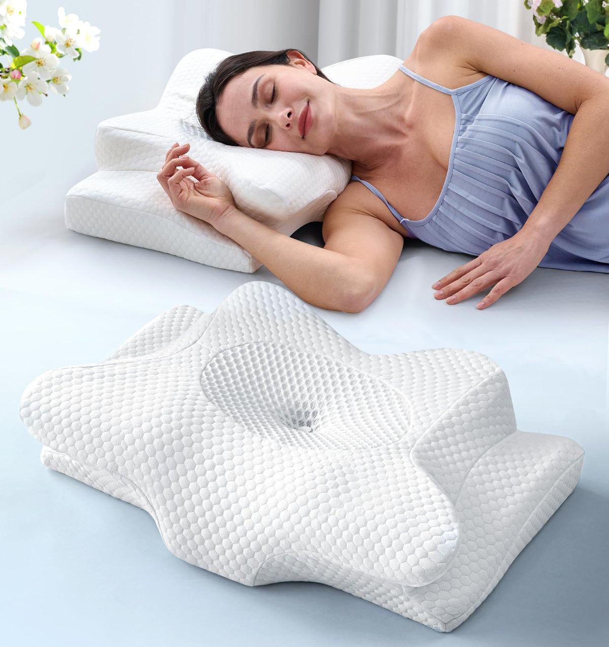 Emircey cervical neck pillow outer cover offers breathable cooling comfort for all-night use