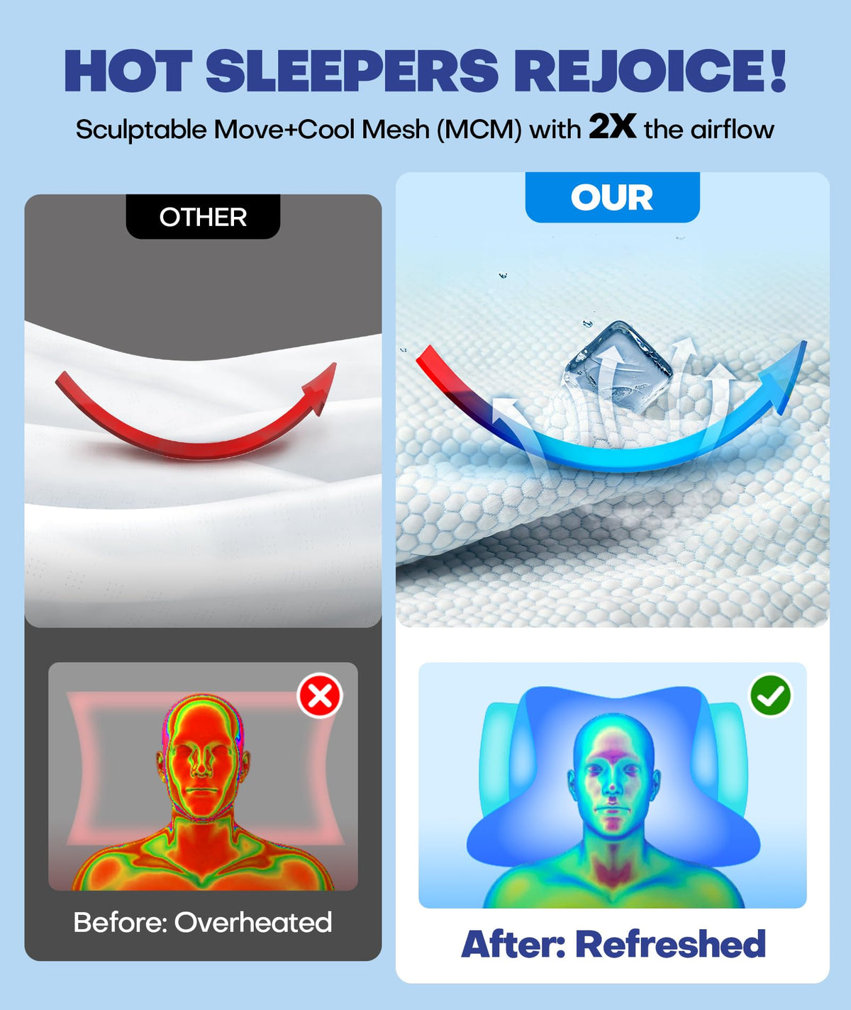 Emircey cooling-cover pillow cover provides cooler nights and breathable comfort.