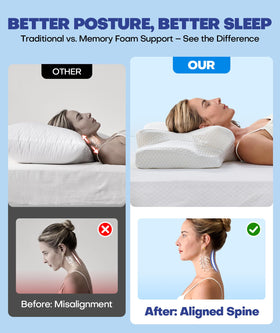 Emircey memory foam structure offers customizable support for back and stomach sleepers.