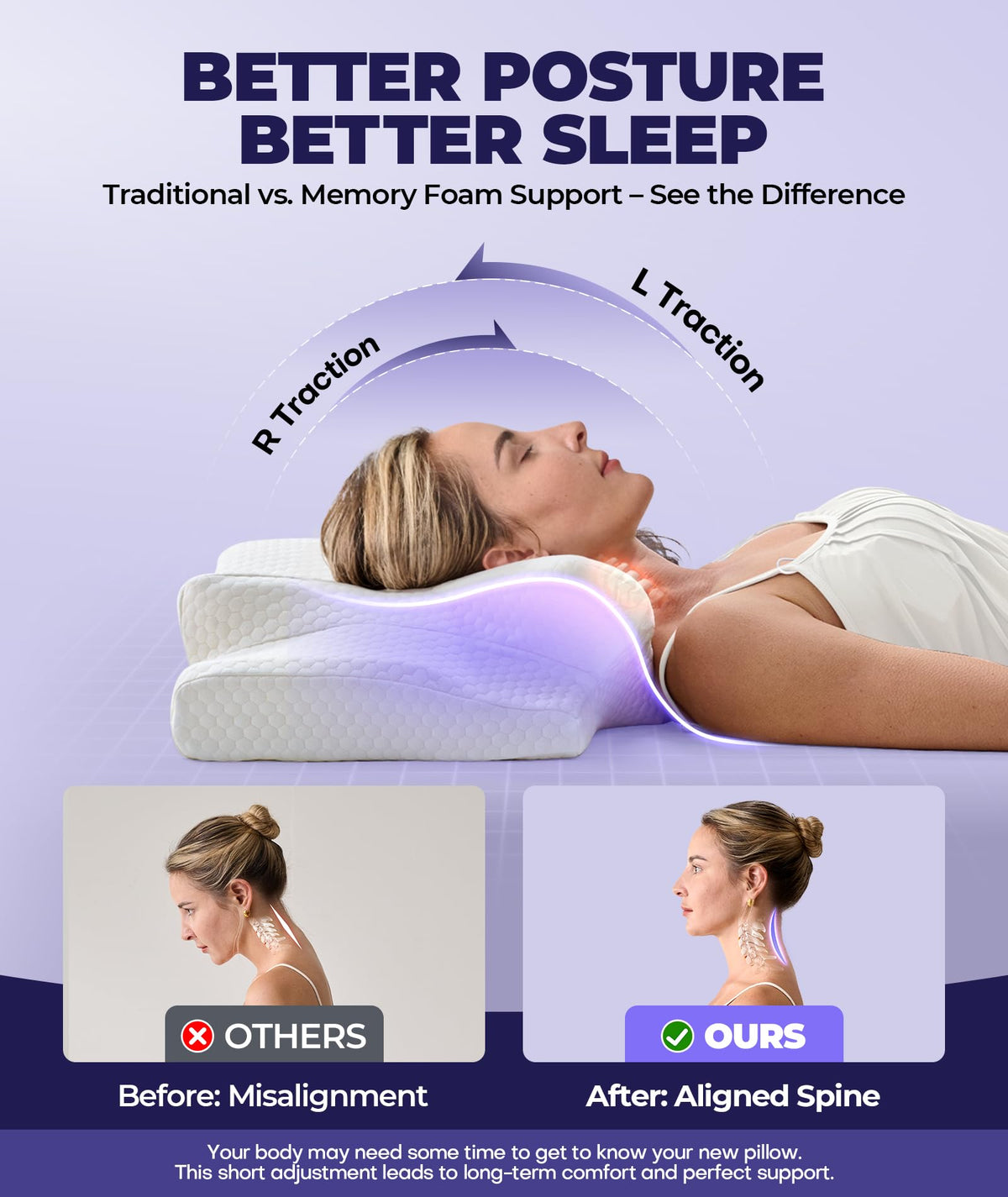 Emircey pillow height switch 3.5 and 3.1 inches for versatile sleeping