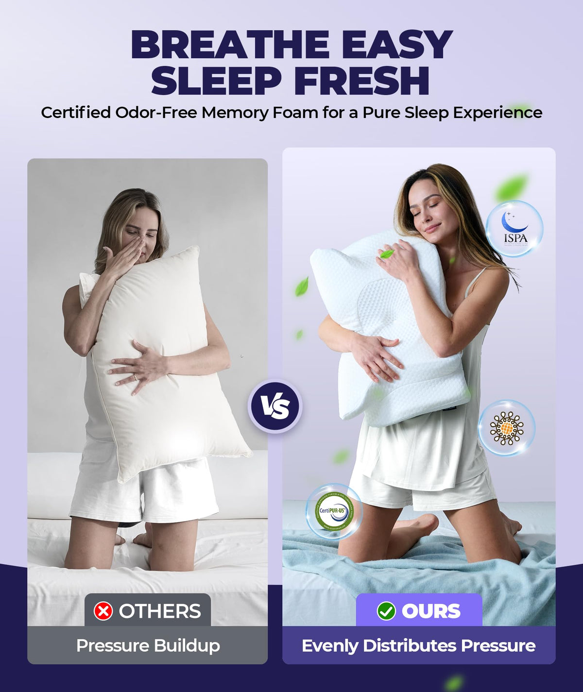 Emircey sustainable materials pillow uses bio-based foam and renewable cover