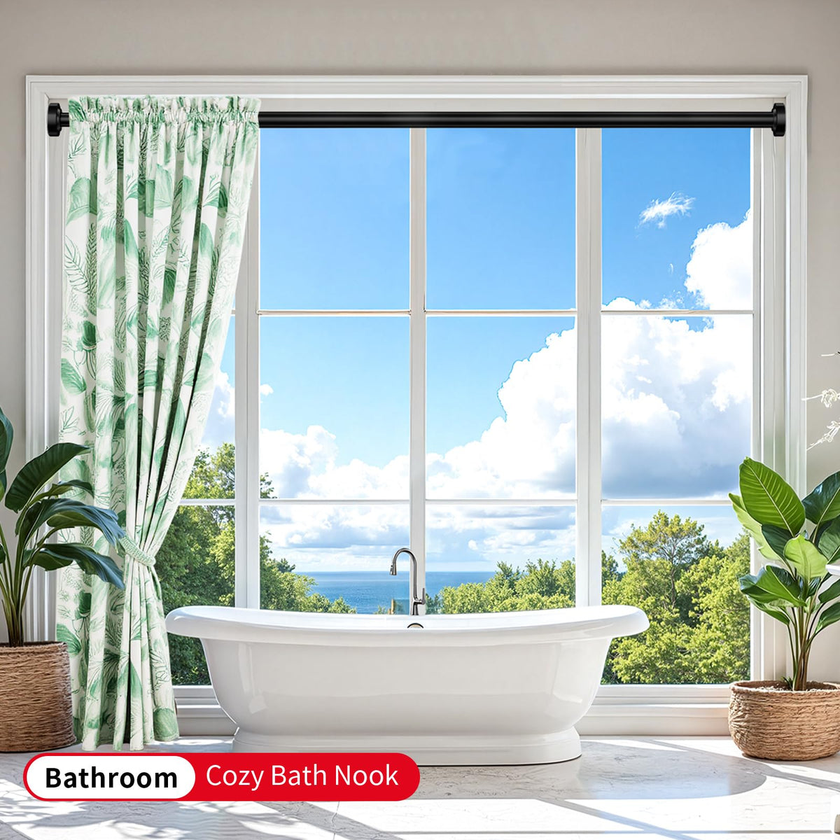 Emlaoe matte black finish complements a modern bathroom look.