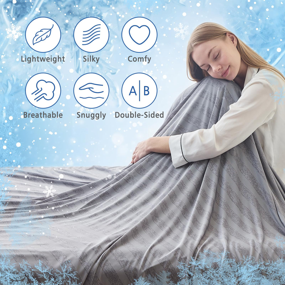 EMME cooling blanket easy care: machine wash cold, use a laundry bag.