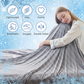 EMME cooling blanket easy care: machine wash cold, use a laundry bag.