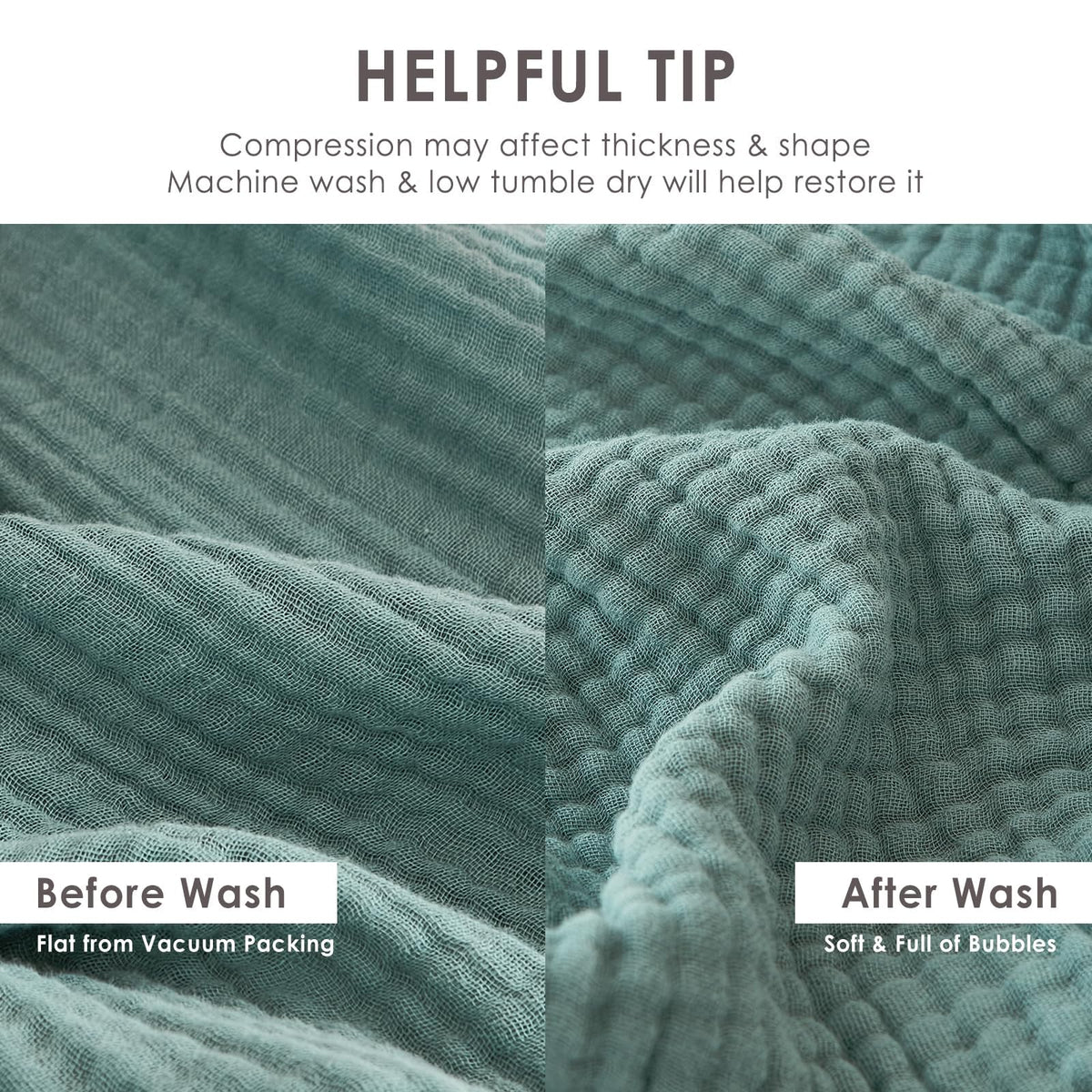 EMME cotton blanket weave closeup highlights six-layer softness