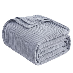 Care tip: machine wash cold for EMME cotton muslin blanket