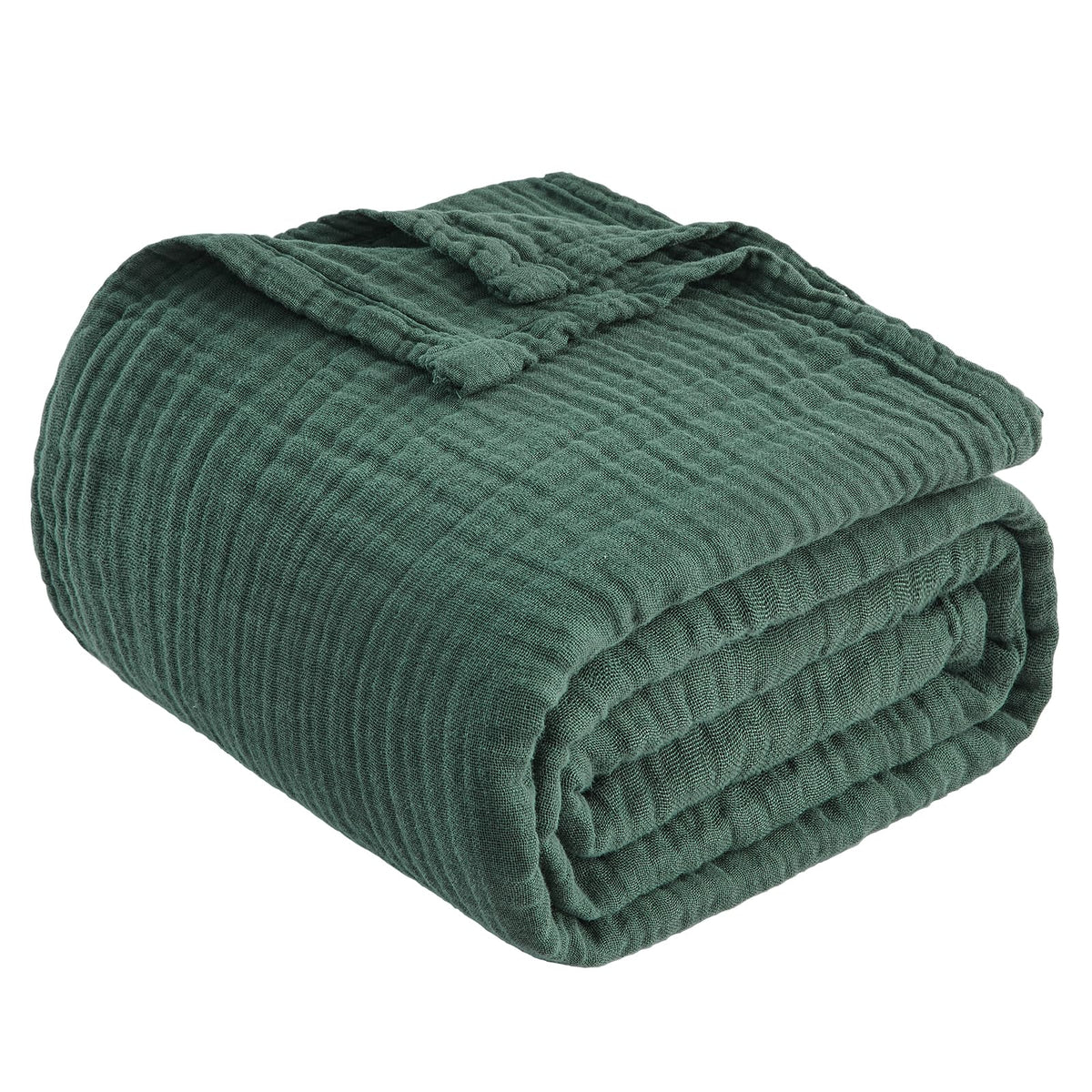 EMME forest green throw brightens living room decor.
