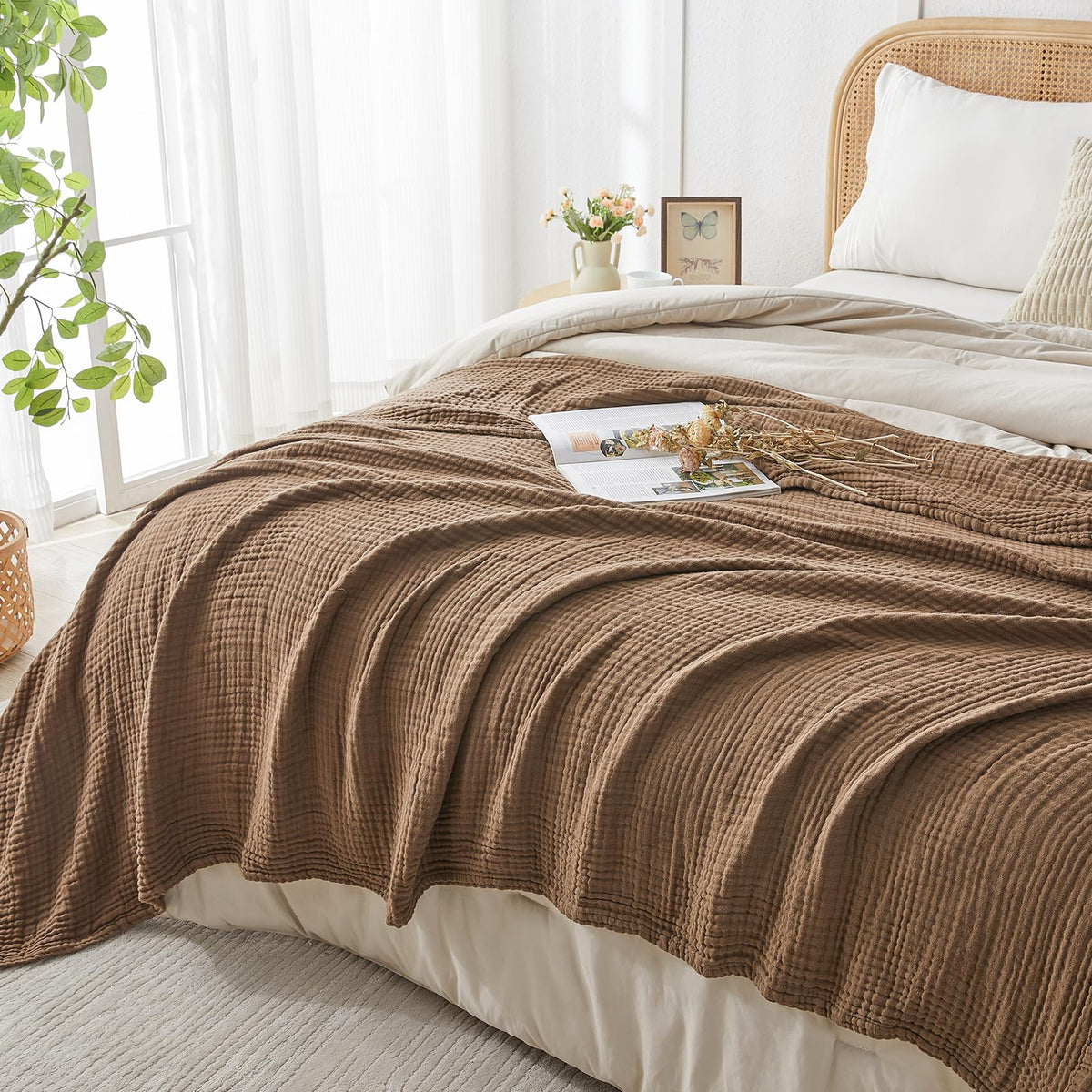 EMME travel-ready blanket folded for packing and portability