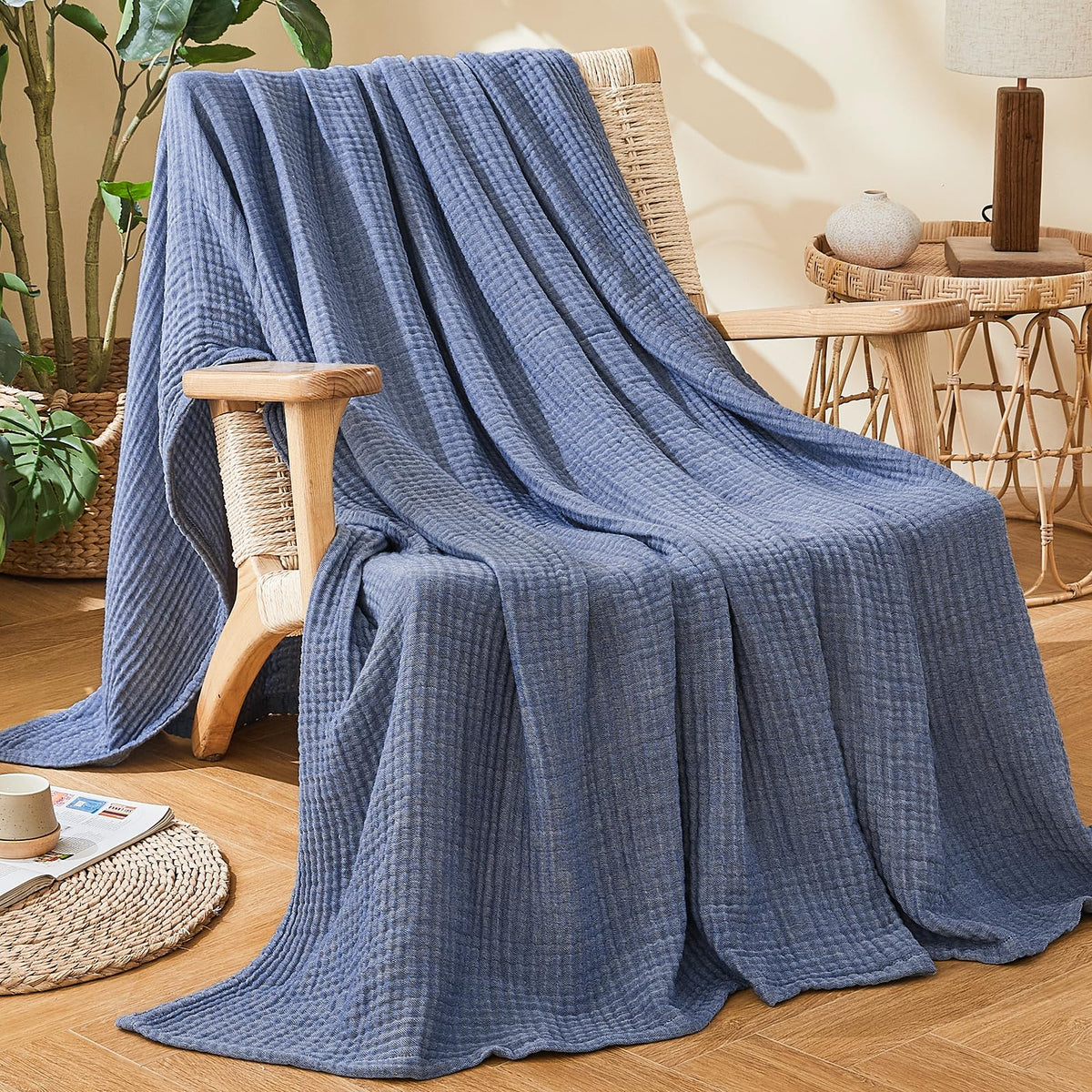 EMME Cotton Muslin Blanket suitable as a crib blanket.