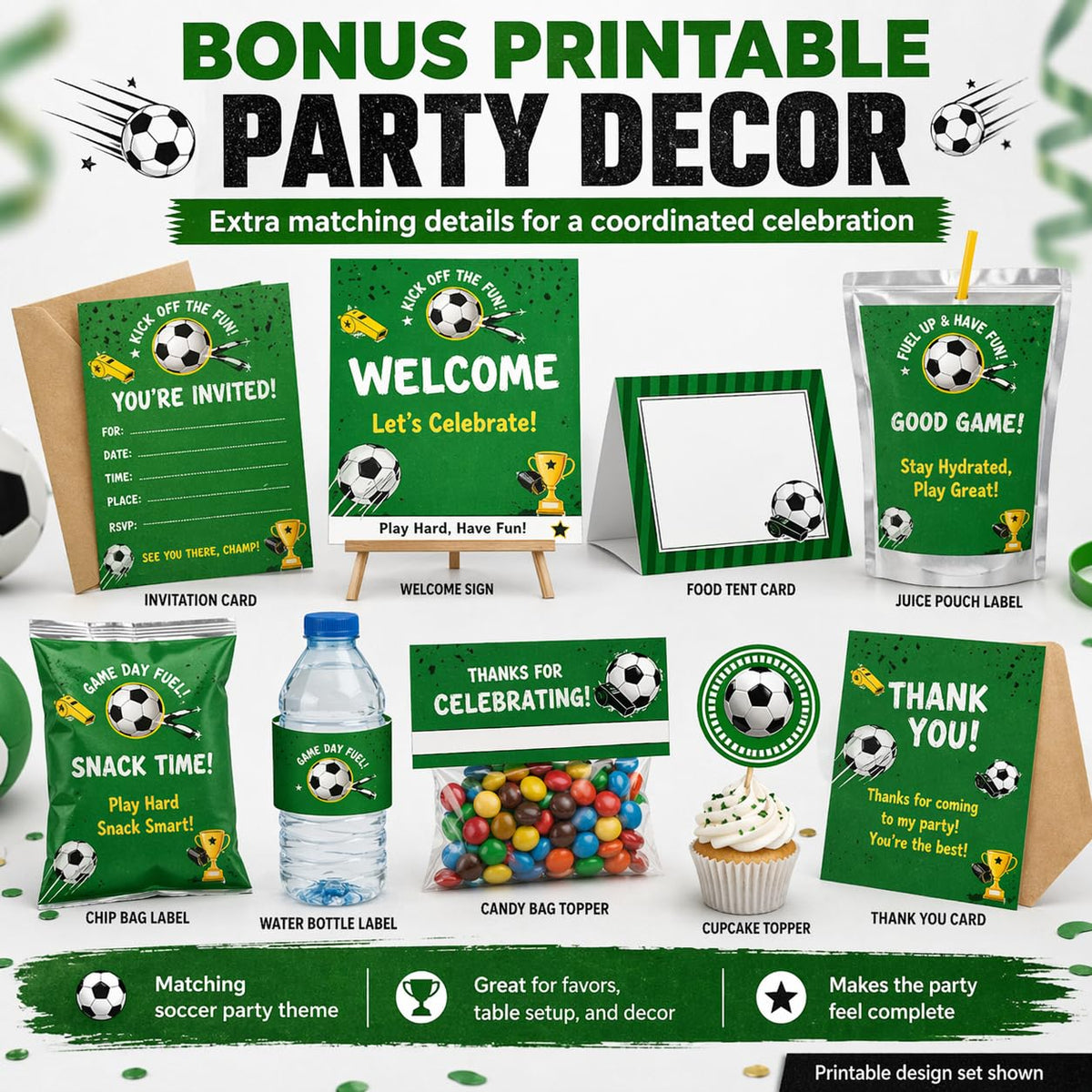 Empire Party Supply 98-piece soccer party kit ready for action