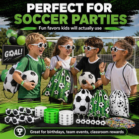 Empire Party Supply soccer keychains as keepsakes and party favors