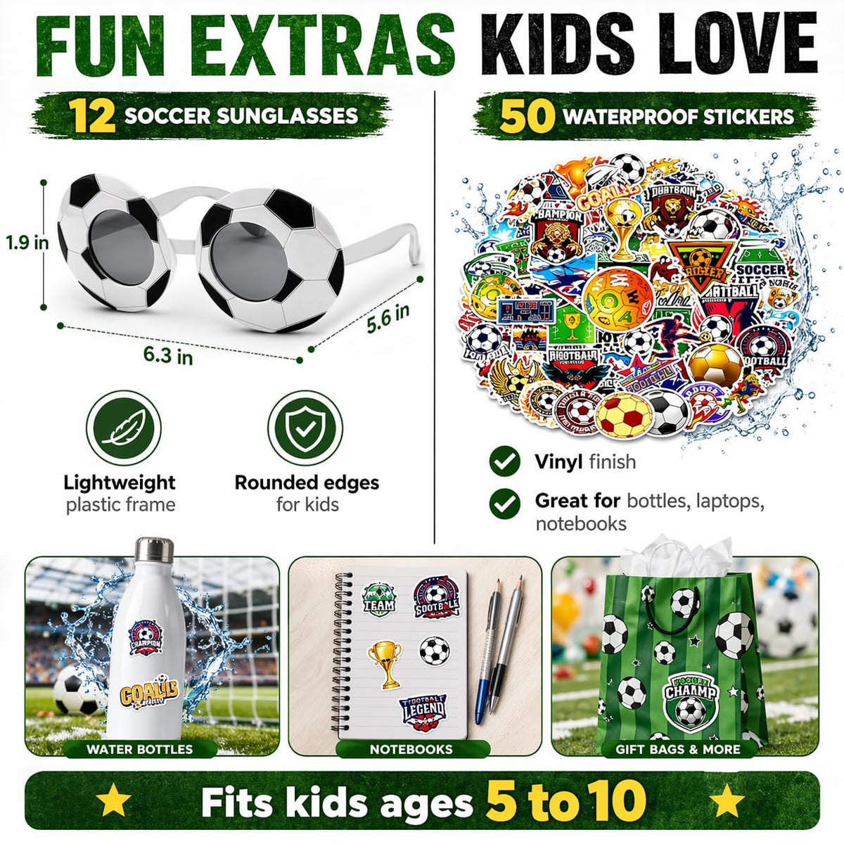 Empire Party Supply soccer stickers perfect for goody bags and decorations