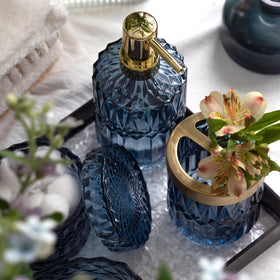 EMPO clear glass with diamond-cut pattern reflects light and adds elegance