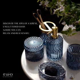 EMPO toothbrush holder crystal-clear glass keeps counter neat
