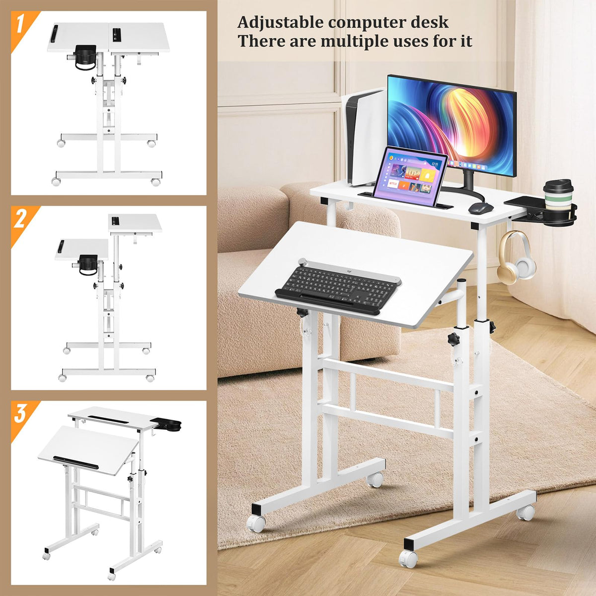 Enayplon desk with tablet notch keeps your device within reach during work.