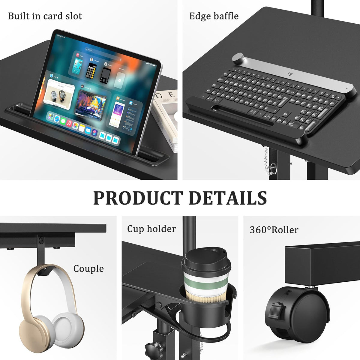 Enayplon ergonomic keyboard tilt, desk design to ease wrist strain