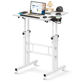 Enayplon small standing desk on wheels offers flexible portability for workspaces.