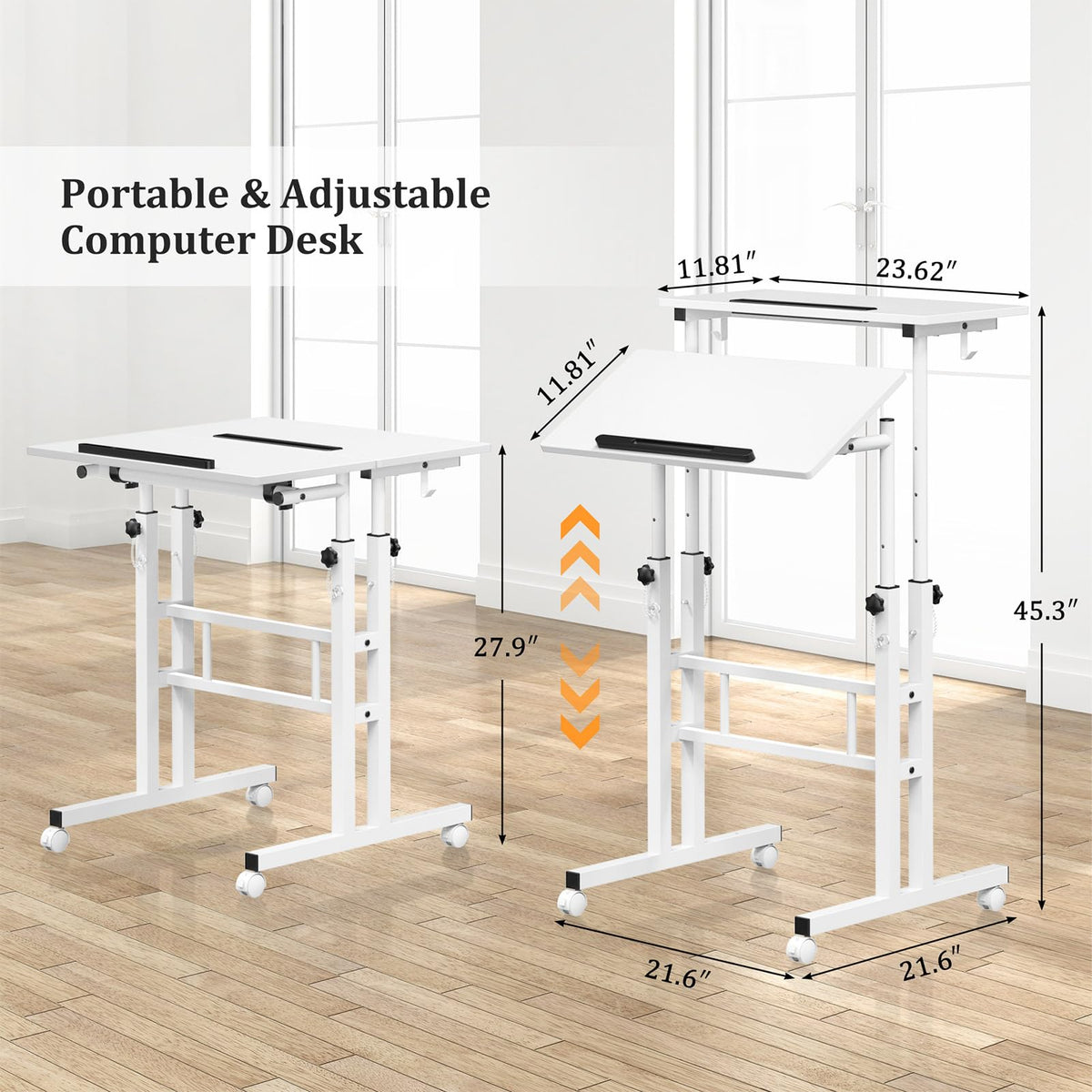 Enayplon walking-pad compatible desk fits under treadmills while you move.