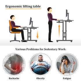 Enayplon wheeled desk with locking casters, secure mobility and stability