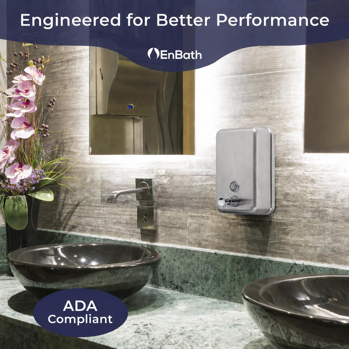EnBath ADA-compliant design supports universal accessibility in commercial spaces.