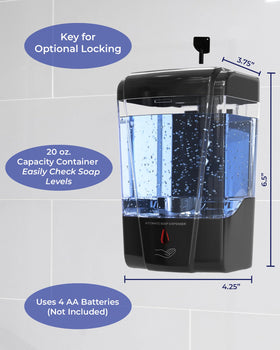 EnBath dispenser shows its 600 ml reservoir through the transparent container.