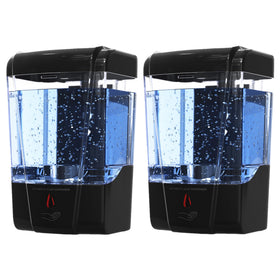 EnBath automatic dispenser wall mount front view with clear reservoir for easy level checks.