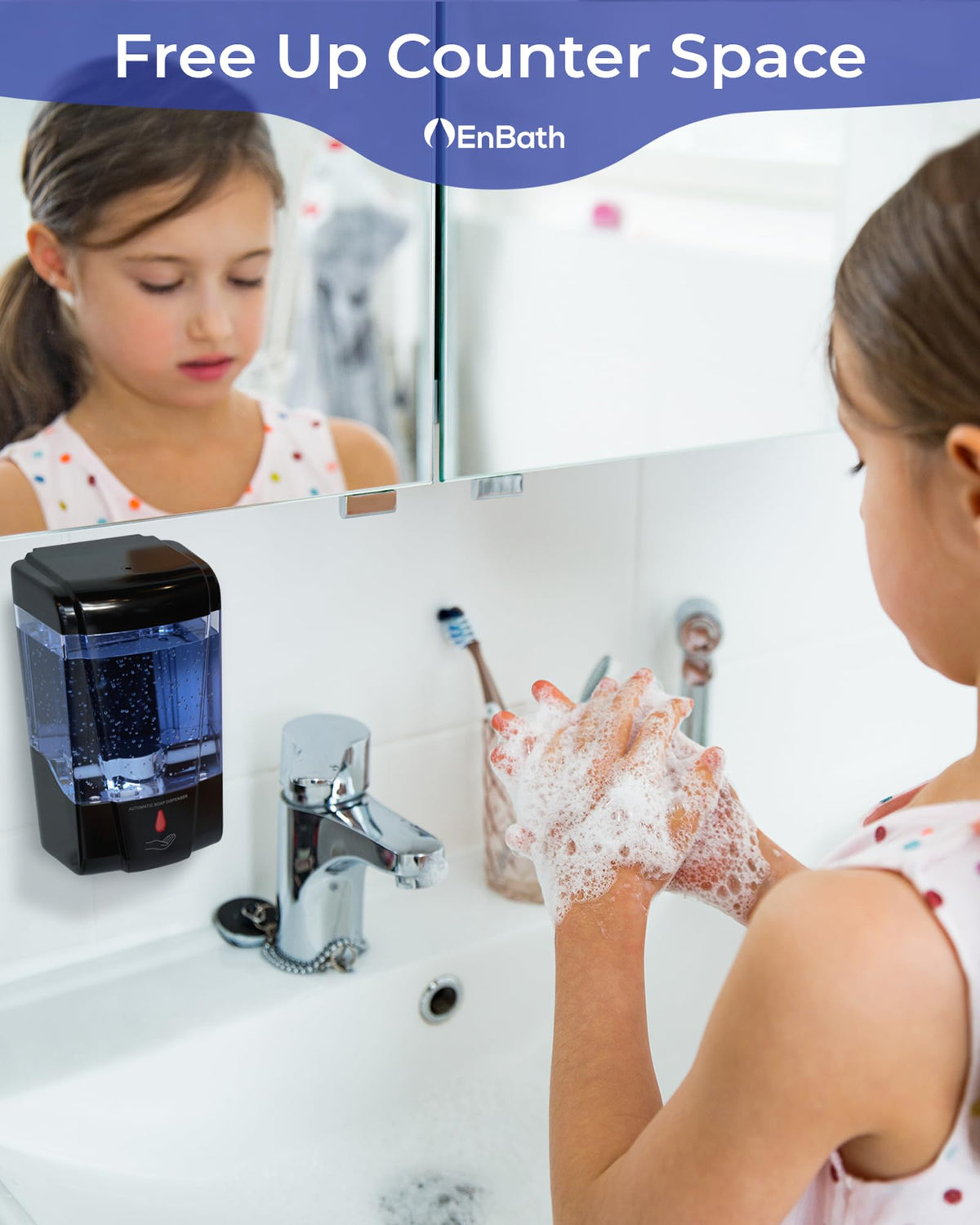 EnBath sleek black finish complements modern bathroom decor.