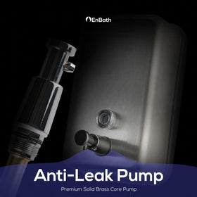 EnBath quick-check level window helps staff monitor soap levels.