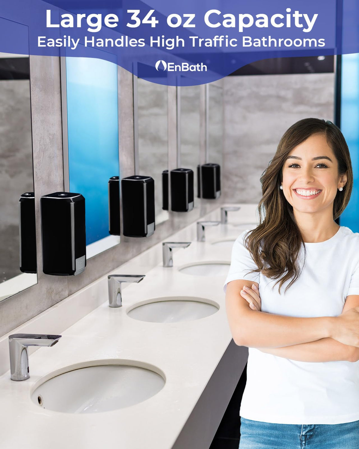 EnBath dispenser features anti-leak pump to minimize spills