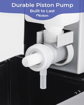 EnBath unit includes a clear window to check soap levels