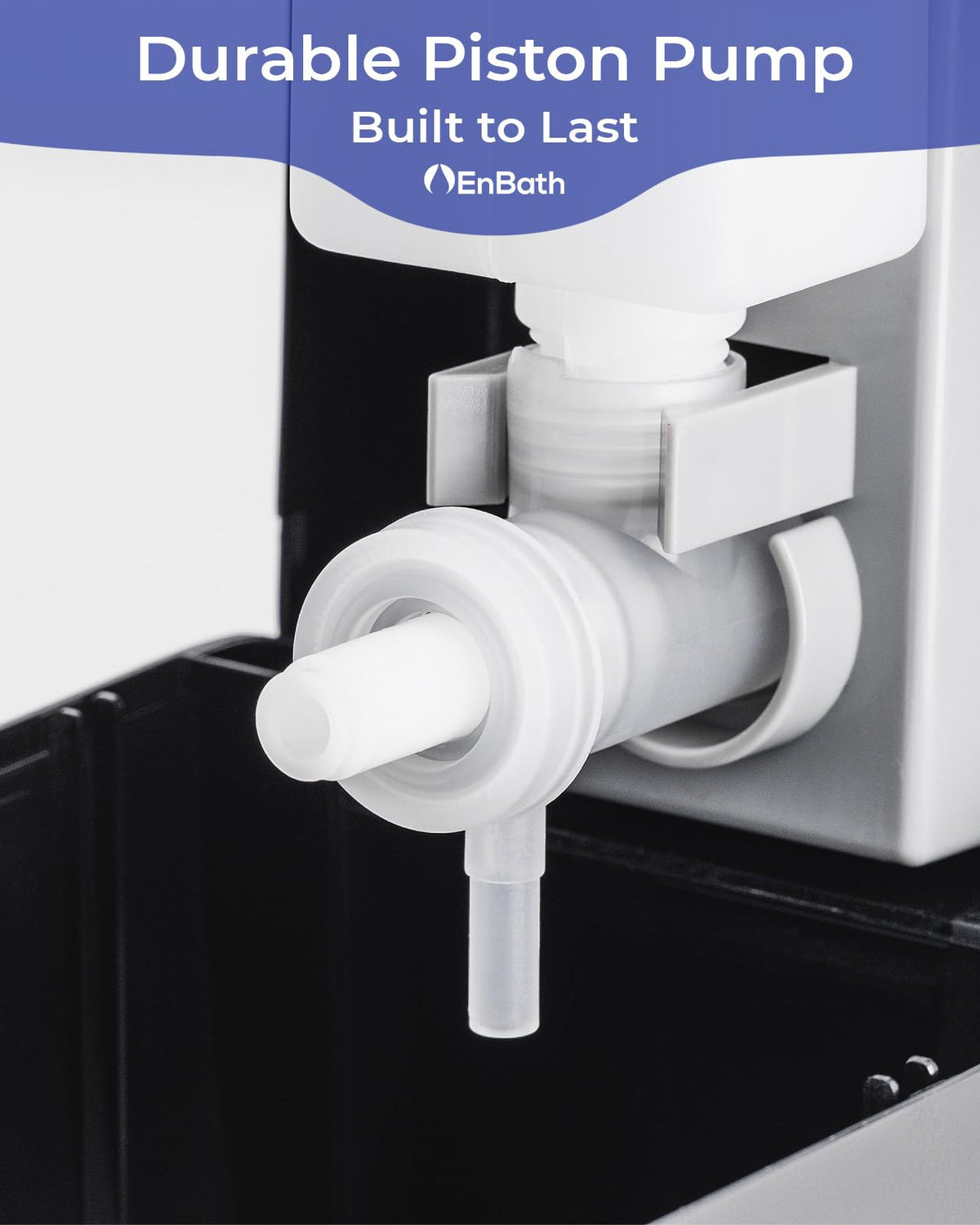 EnBath unit includes a clear window to check soap levels