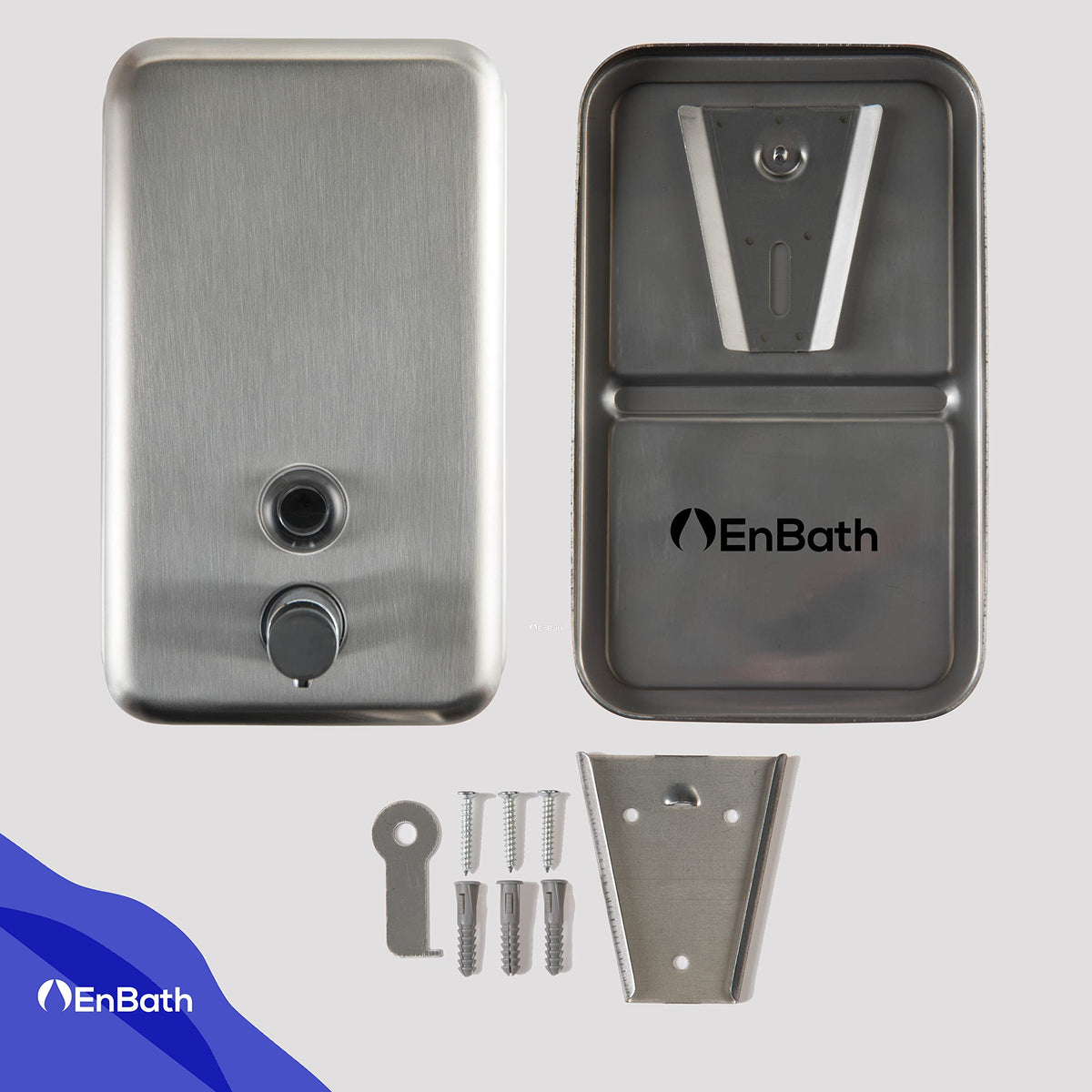 EnBath wall-mount design simplifies installation and cleaning in kitchens and restrooms.