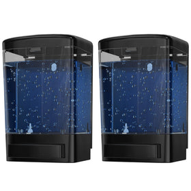 EnBath two-pack wall-mounted soap dispensers in black keep countertops clear.